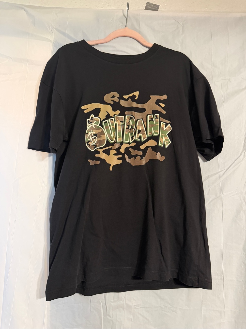 Outrank Clothing Men's XL Black Camo Money Graphic Streetwear T-Shirt